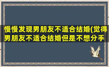 慢慢发现男朋友不适合结婚(觉得男朋友不适合结婚但是不想分手 🐈 )